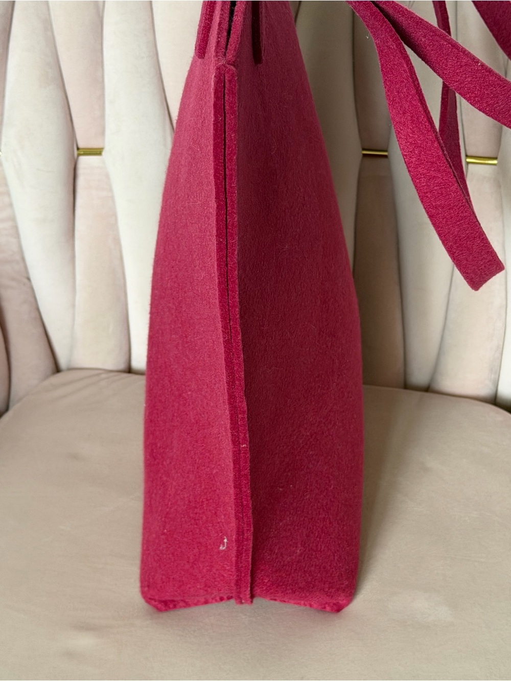 NWT Bath & Body Works Deep Pink Felt Tote - Picture 6 of 16